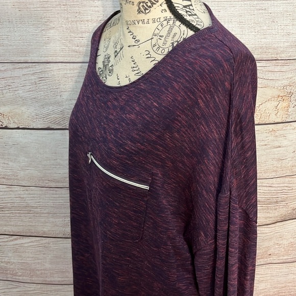 Chico’s Weekend CoziSoft Spacedye Tee Zip Pocket Long Sleeves Size 3 XL - Picture 3 of 9